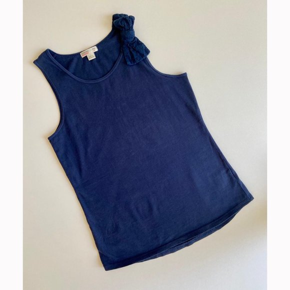 J. Crew Crewcuts Everyday Navy Blue Tank top with Eyelet Bow - Picture 5 of 12